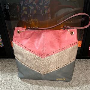 Montana West Pink, Beige, and Gray Shoulder Bag